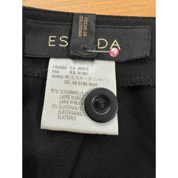 Escada Womens Black Wool Flat Front Straight Leg Trouser Pants Sz IT 40 US 6 - Picture 6 of 7